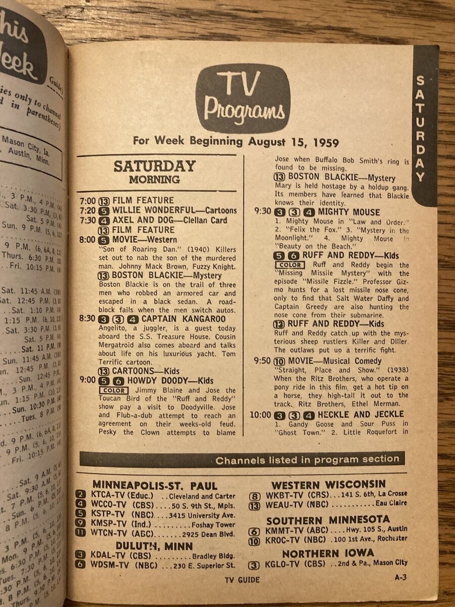 Minnesota TV Guide Aug 15 21 1959 Lawrence Welk Clint Eastwood EBay Minnesota TV Guide Aug 15 21 1959 Lawrence Welk Clint Eastwood EBay