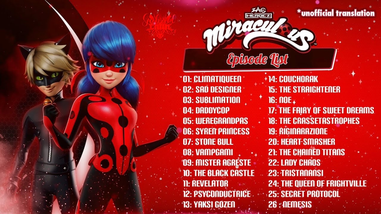  MIRACULOUS LADYBUG SEASON 6 Episode List ENGLISH FRANCE PORTUGUESE Gabriel Chan Of YouTube