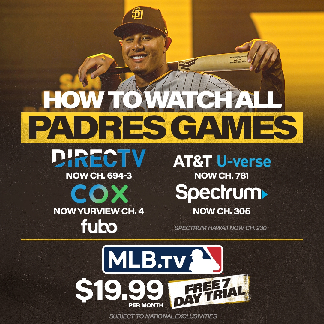 MLB To Produce And Distribute Padres Games Starting On May 31 Fans In market Can Watch On DirecTV Spectrum Cox Fubo And MLBTV Padres Games Will Be Streamed Free On Https t co Z3s2EpgF39 And Https t co qiGCQEYFvE MLB To Produce And Distribute Padres Games Starting On May 31 Fans In market Can Watch On DirecTV Spectrum Cox Fubo And MLBTV Padres Games Will Be Streamed Free On Https t co Z3s2EpgF39 And Https t co qiGCQEYFvE