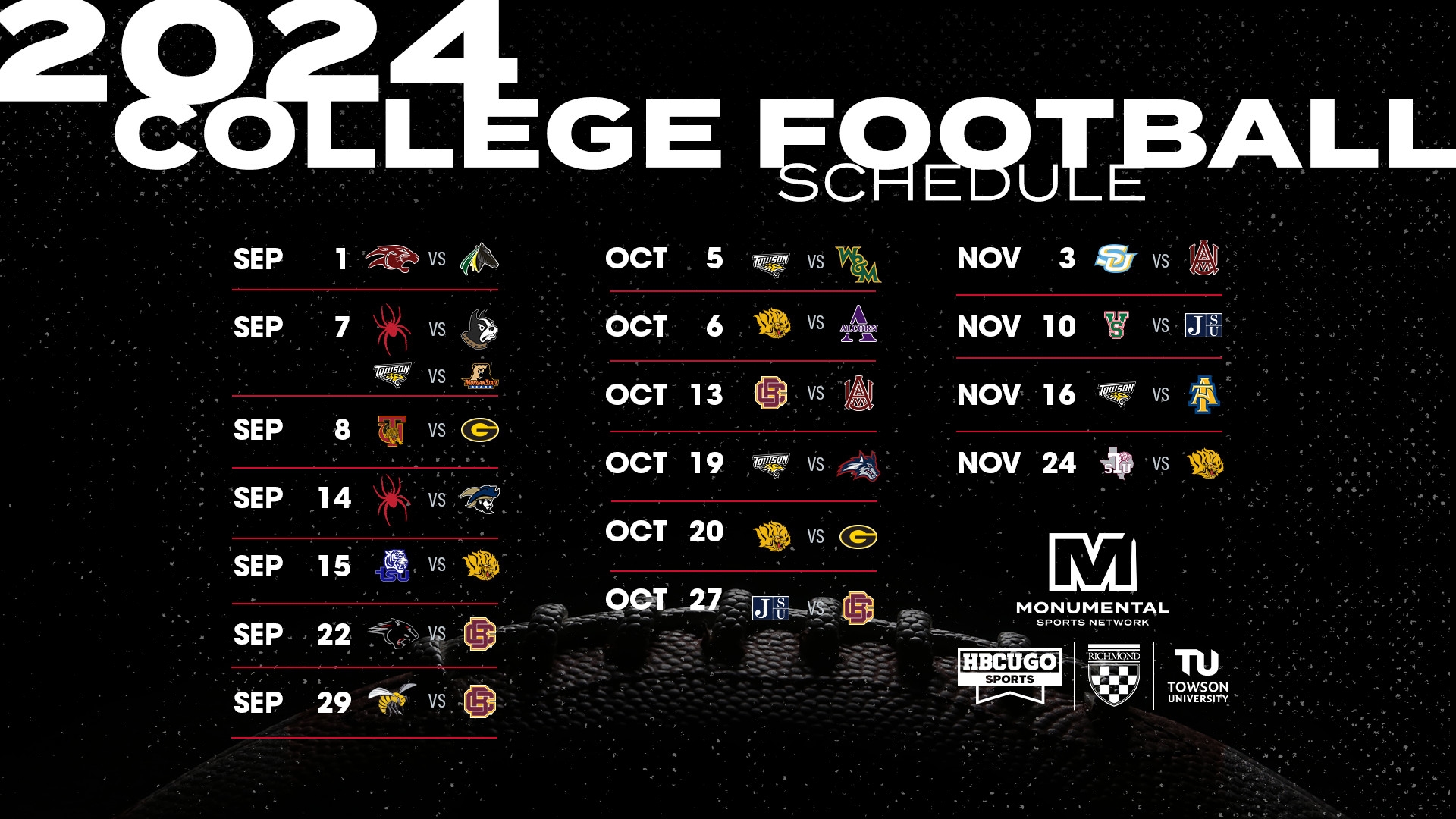 Monumental Sports Network Announces 2024 College Football Broadcast Schedule Monumental Sports