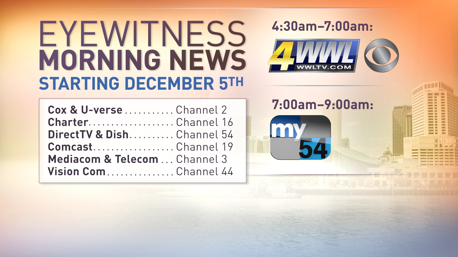 Morning News From 7 9 A m Moves To WUPL TV Wwltv