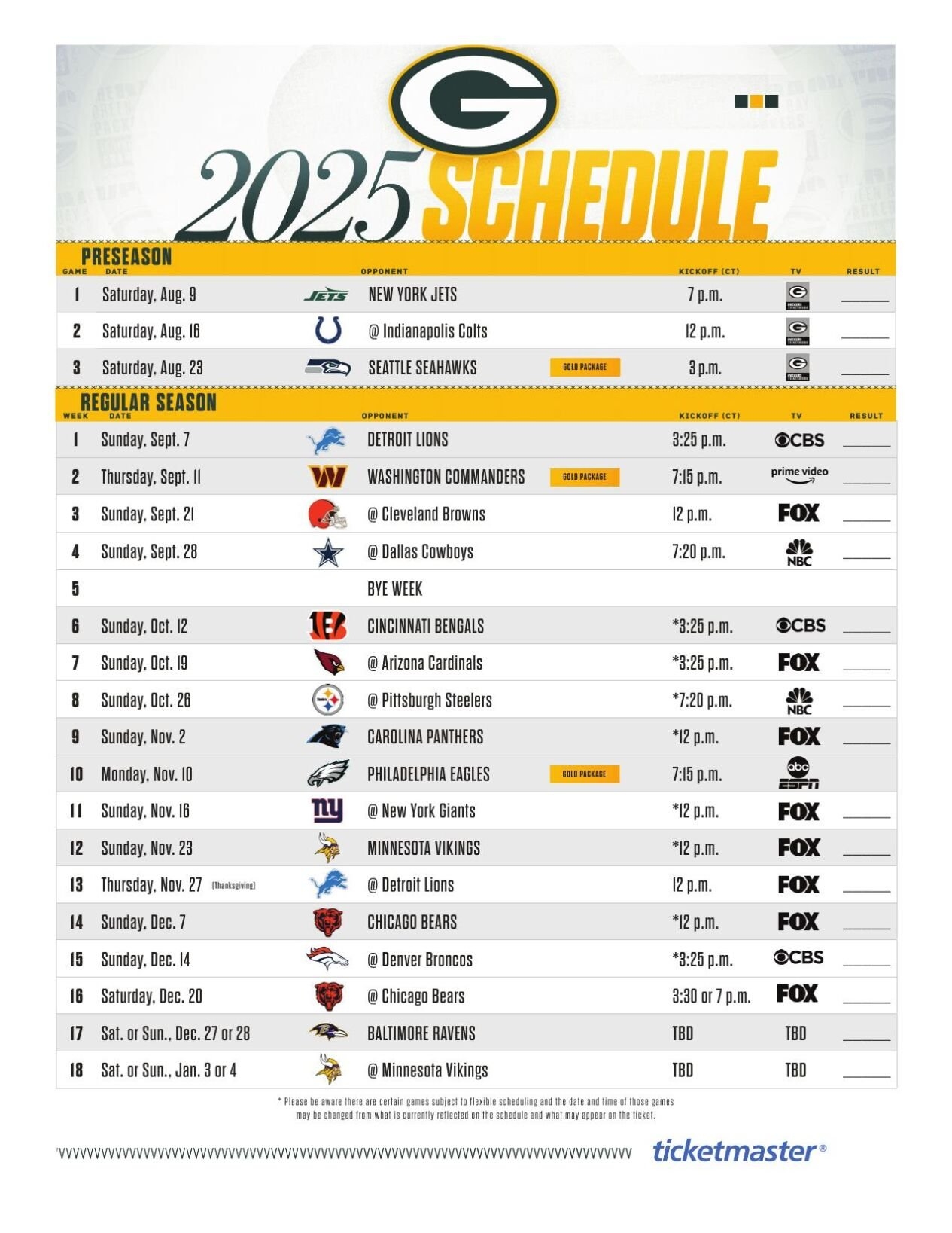 NFL Releases Full 2025 Schedule For Green Bay Packers Top Stories Wkow NFL Releases Full 2025 Schedule For Green Bay Packers Top Stories Wkow