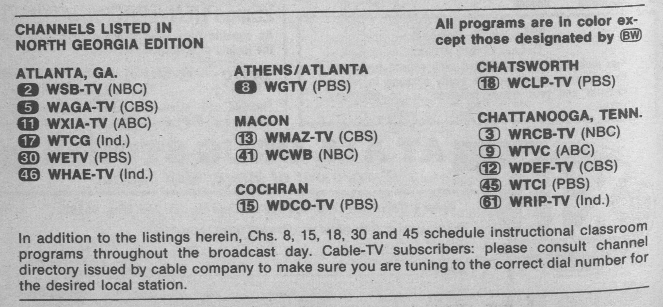 North Georgia Edition September 20 1975 From My TV Guid Flickr