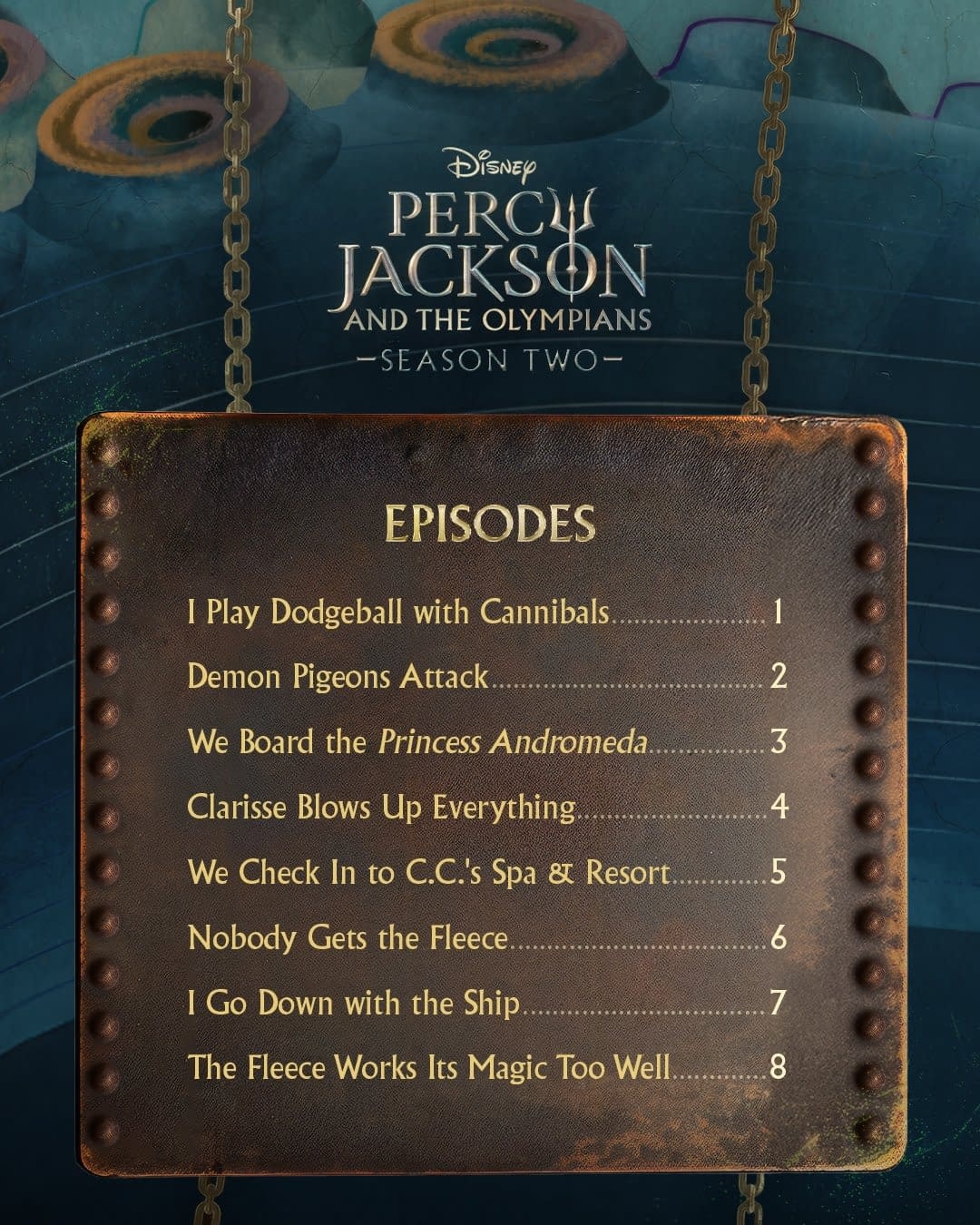 Percy Jackson And The Olympians Season 2 Episode Titles Revealed Percy Jackson And The Olympians Season 2 Episode Titles Revealed