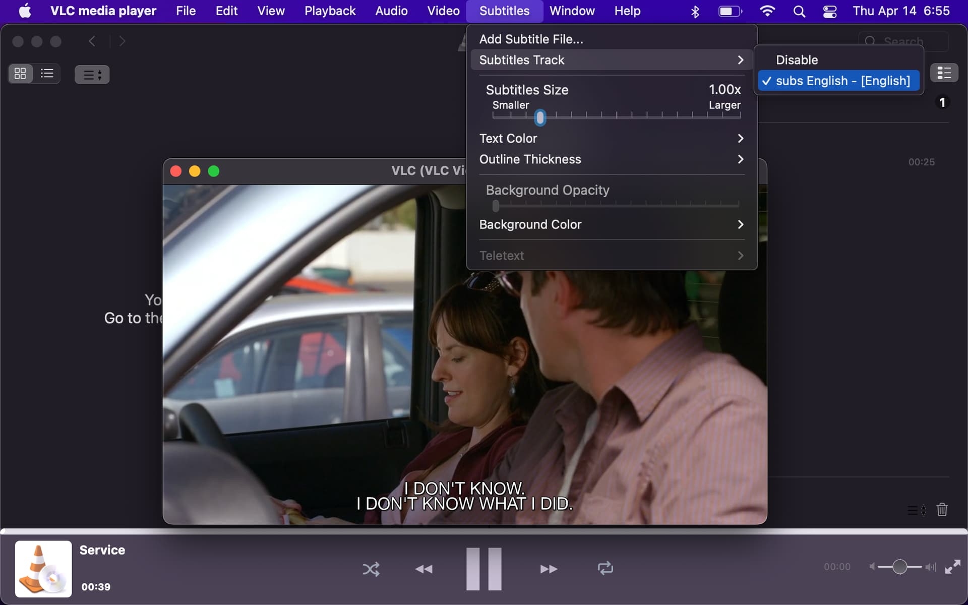 pluto tv closed caption