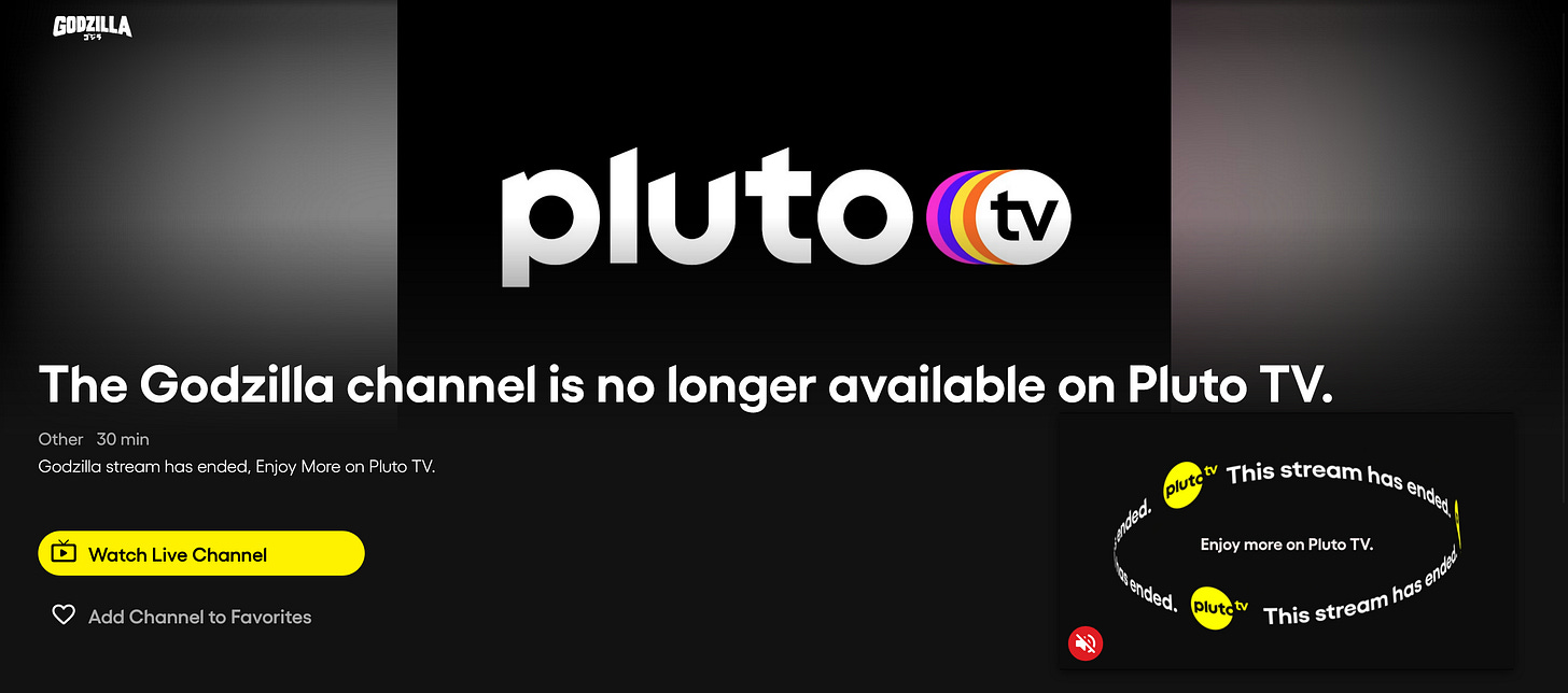 Pluto TV Discontinues Godzilla Channel By Ryan Clark Pluto TV Discontinues Godzilla Channel By Ryan Clark