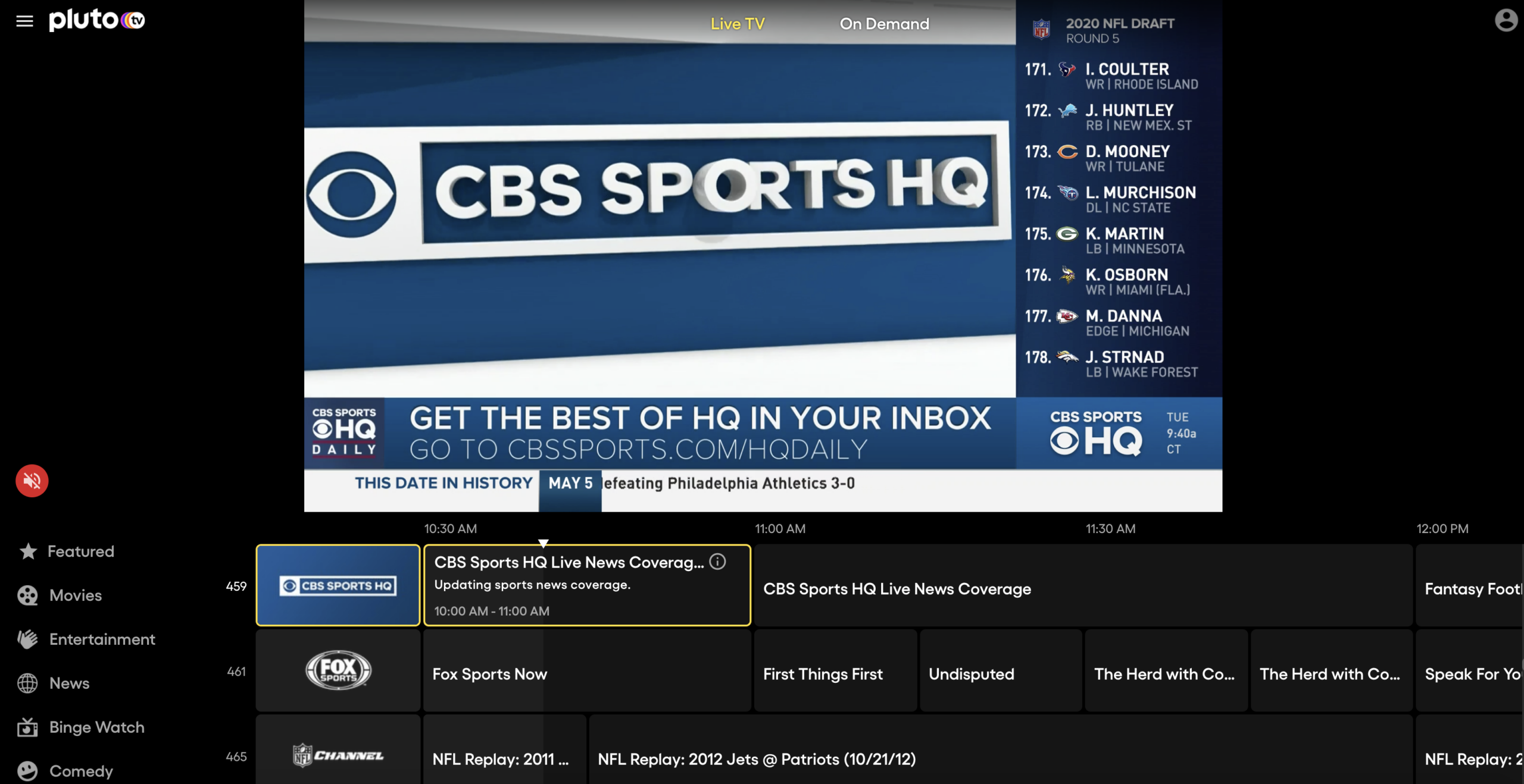 Pluto TV Expands With Addition Of CBS Sports HQ New Deals With TiVo And Verizon TechCrunch