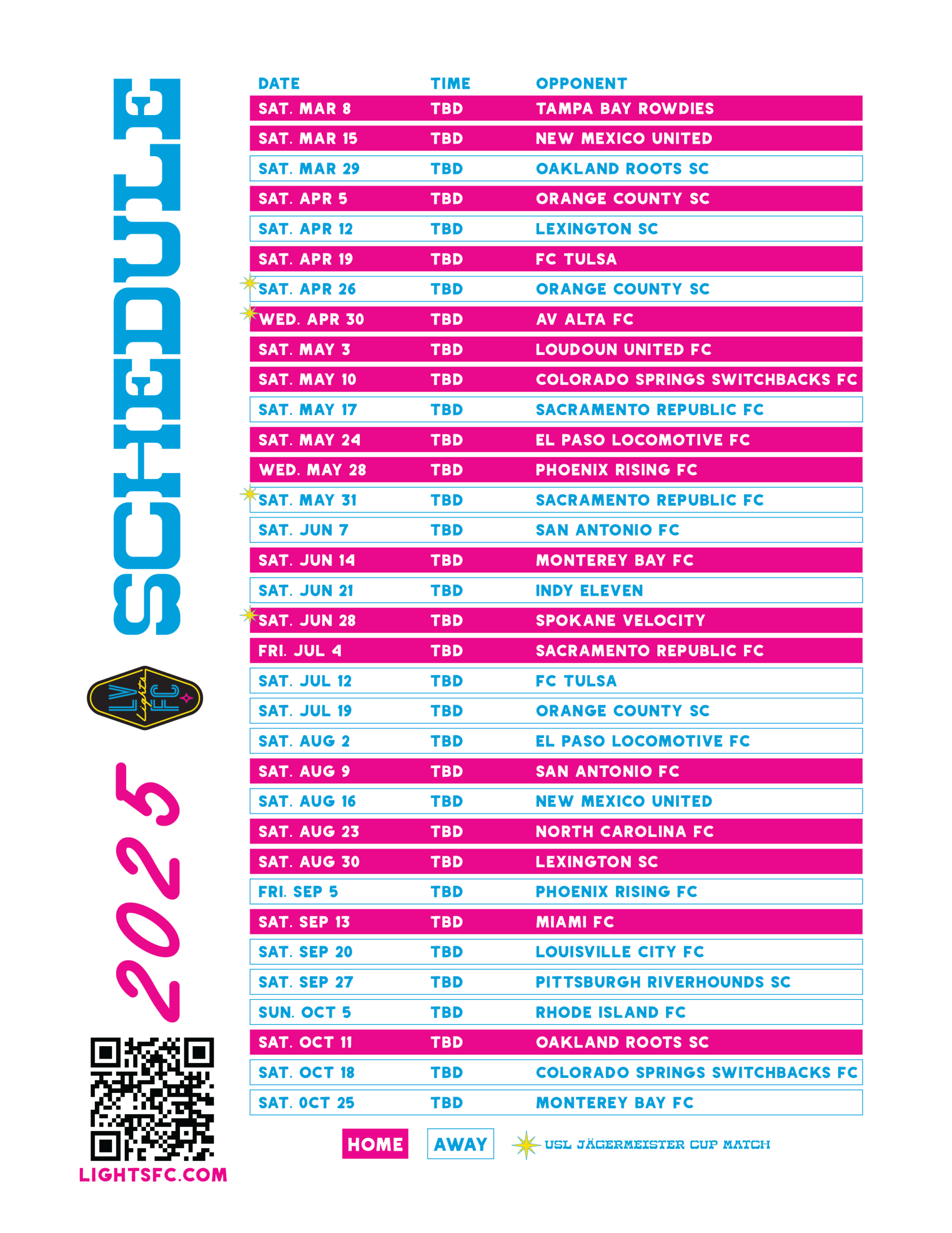 Printable Schedules Las Vegas Lights FC Printable Schedules Las Vegas Lights FC