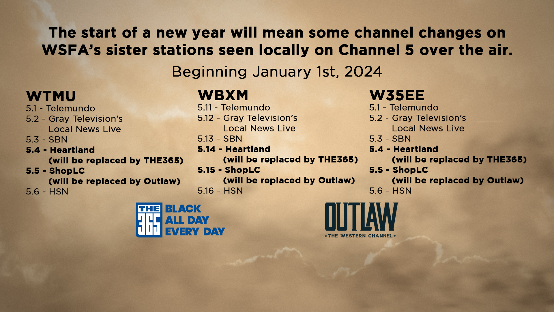 Programming Changes Coming To 3 Of WSFA s Low Power Sister Stations
