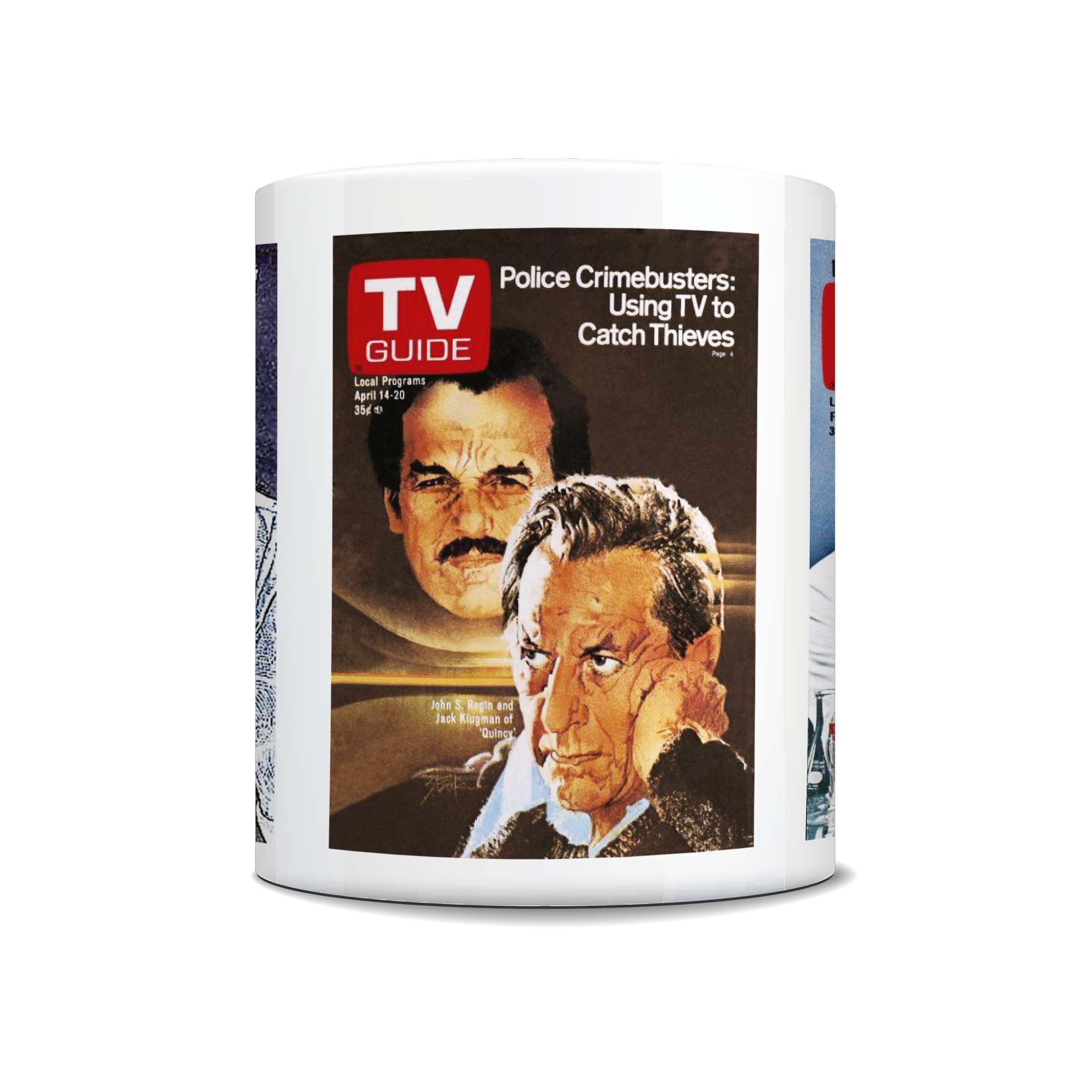 Quincy M E TV Coffee Mug TV Guide Covers Medical Drama 80s TV Jack Klugman Murder Etsy