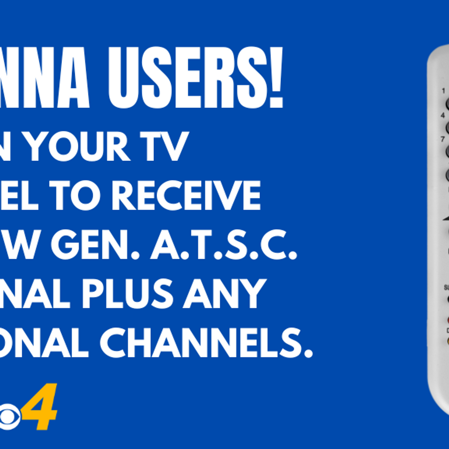 RESCAN CBS4 Signal Moving To Different Frequency RESCAN CBS4 Signal Moving To Different Frequency