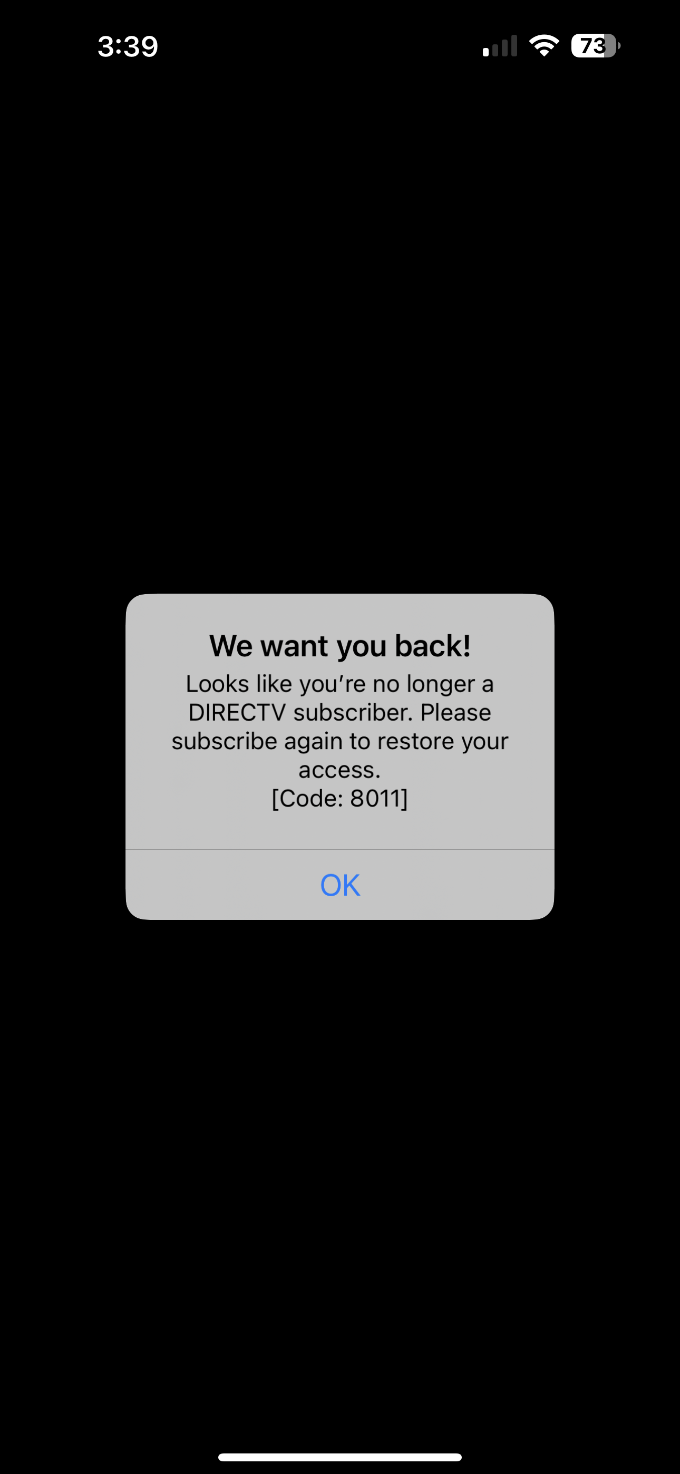 Resubscribed And Getting Error Code 8011 DIRECTV Community Forums Resubscribed And Getting Error Code 8011 DIRECTV Community Forums