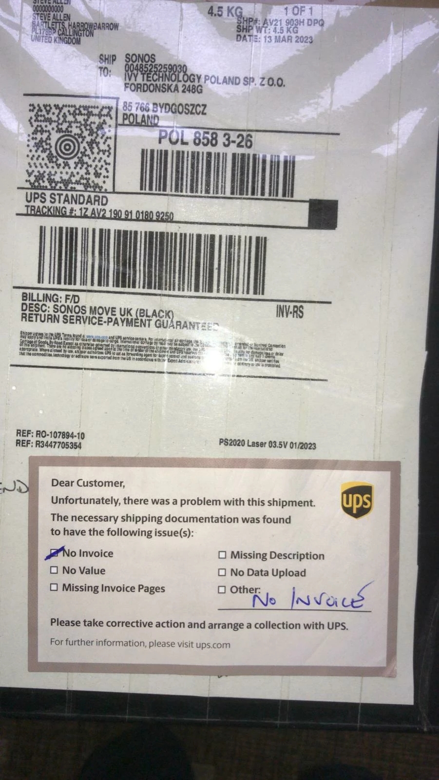 Return Problems With UPS And Sonos Poland Sonos Community Return Problems With UPS And Sonos Poland Sonos Community