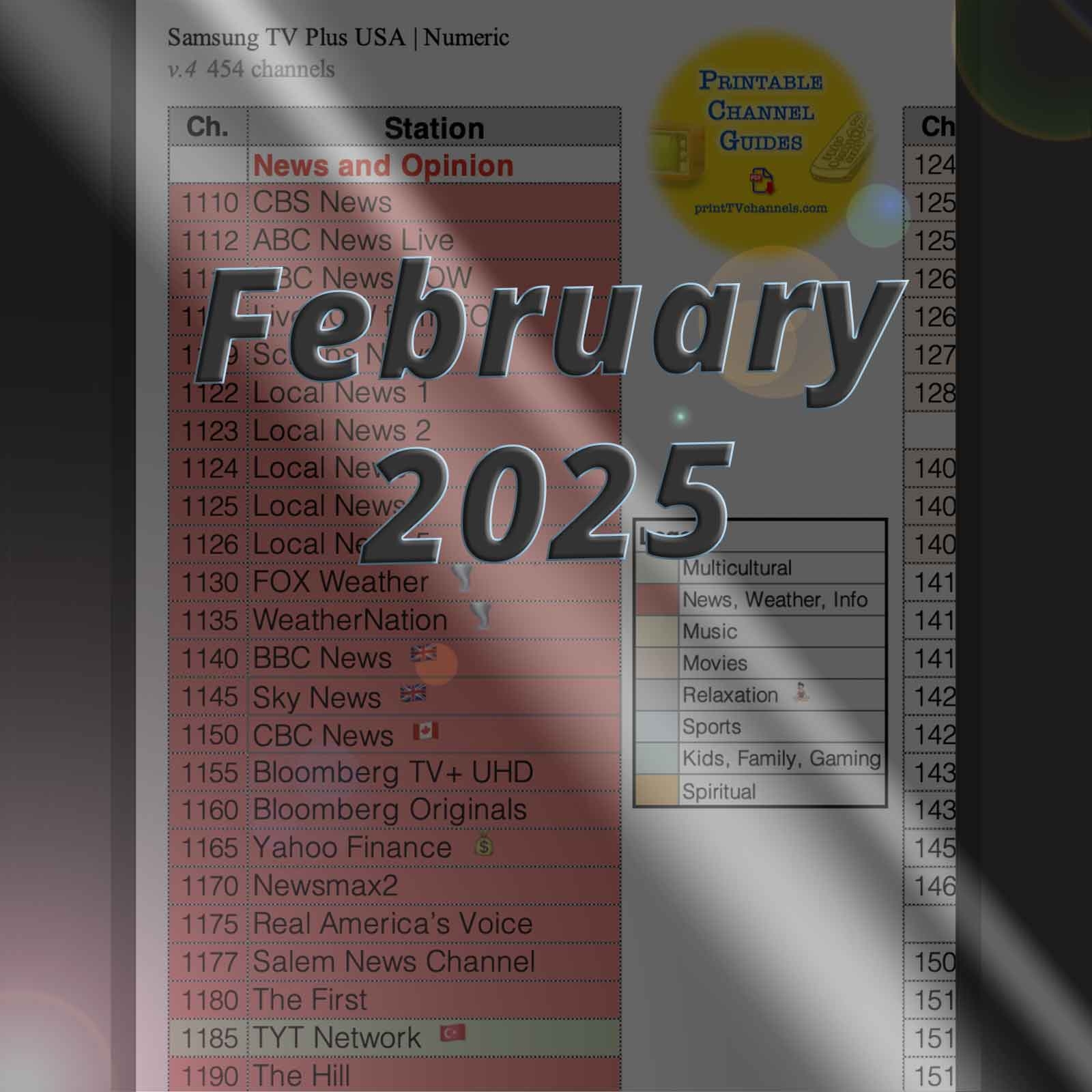 Samsung TV Channels Lineup By Station Printable PDF Samsung TV Channels Lineup By Station Printable PDF