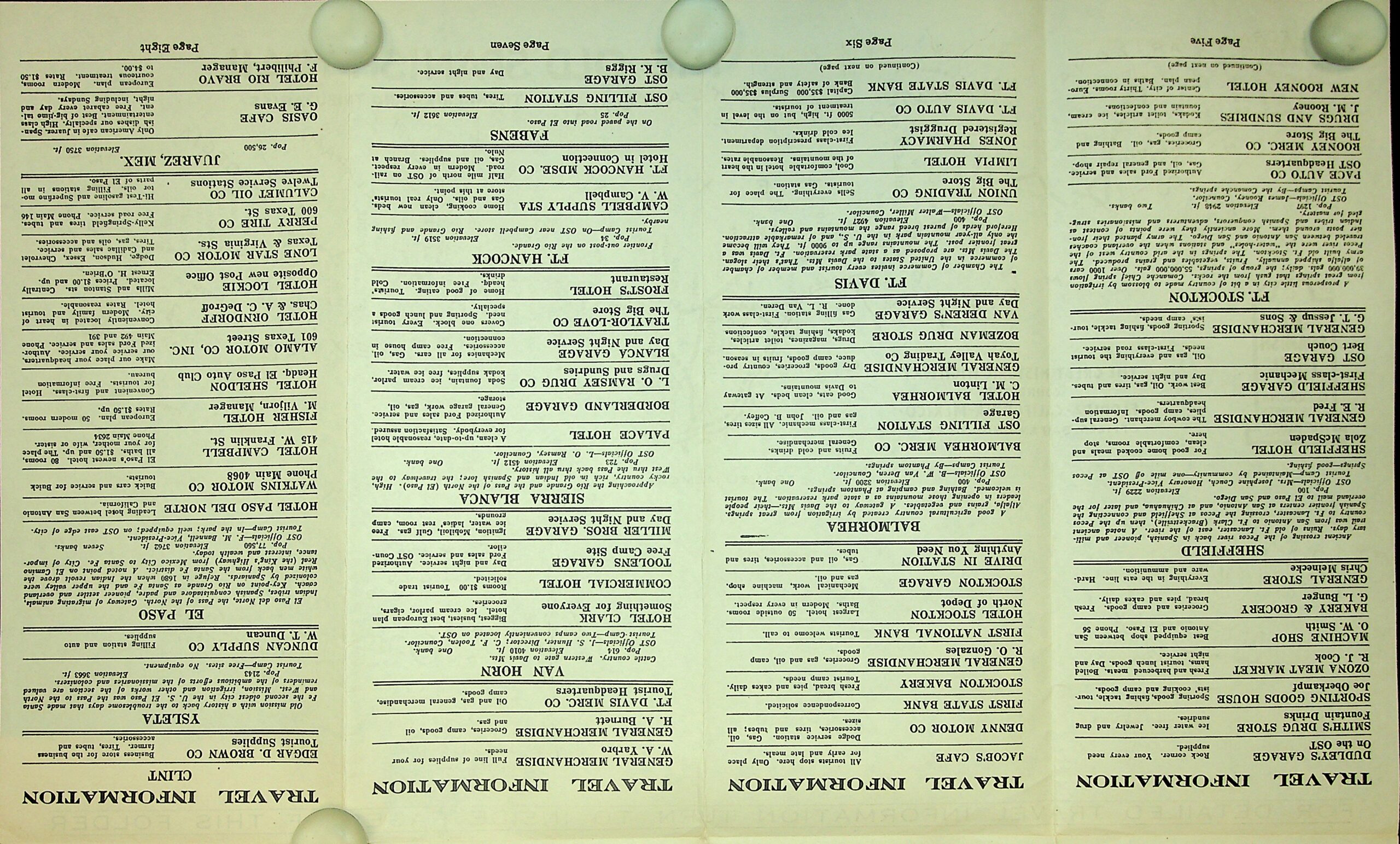 Service Map And Travel Information For West Texas Old Spanish Trail Association Records St Mary s University St Mary s Omeka Service Map And Travel Information For West Texas Old Spanish Trail Association Records St Mary s University St Mary s Omeka