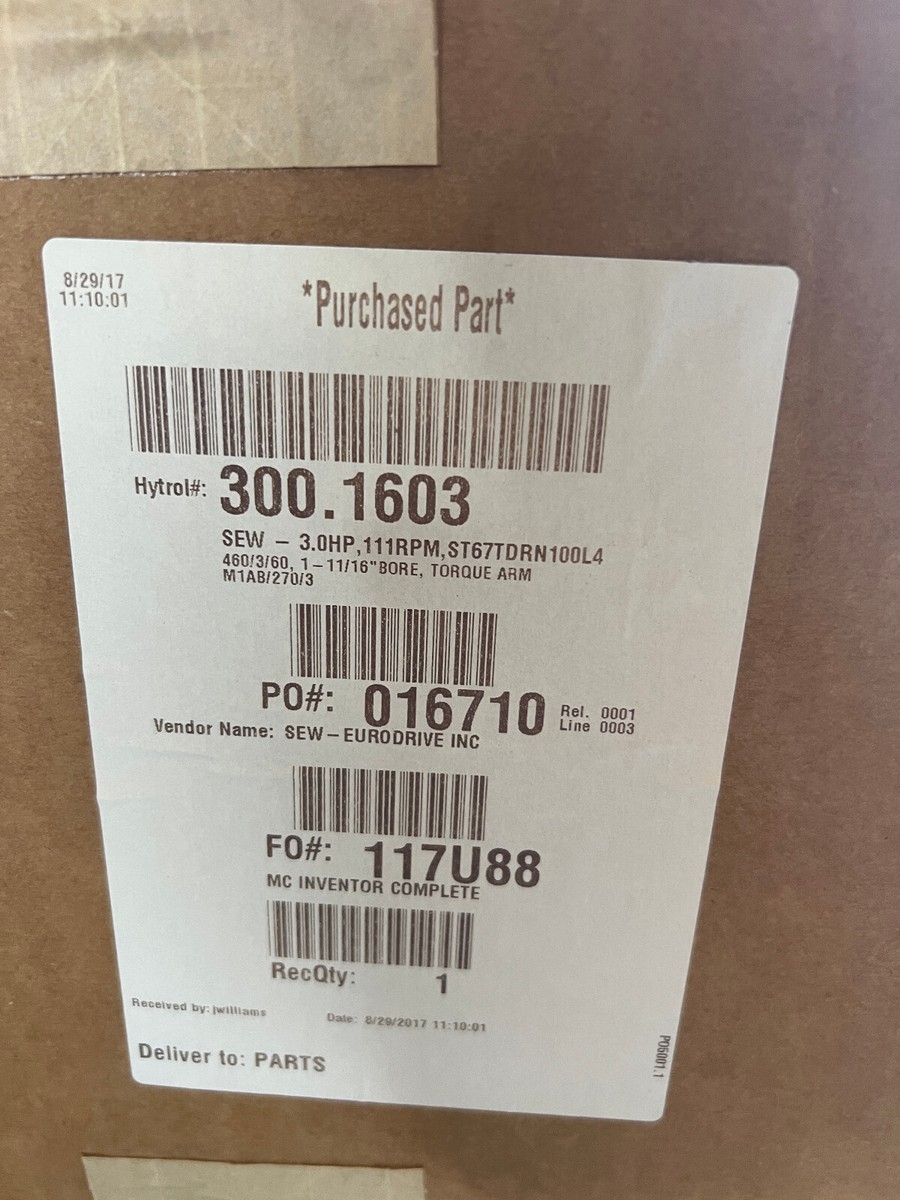 SEW 3HP 111RPM ST67TDRN100L4 300 1603 EBay SEW 3HP 111RPM ST67TDRN100L4 300 1603 EBay