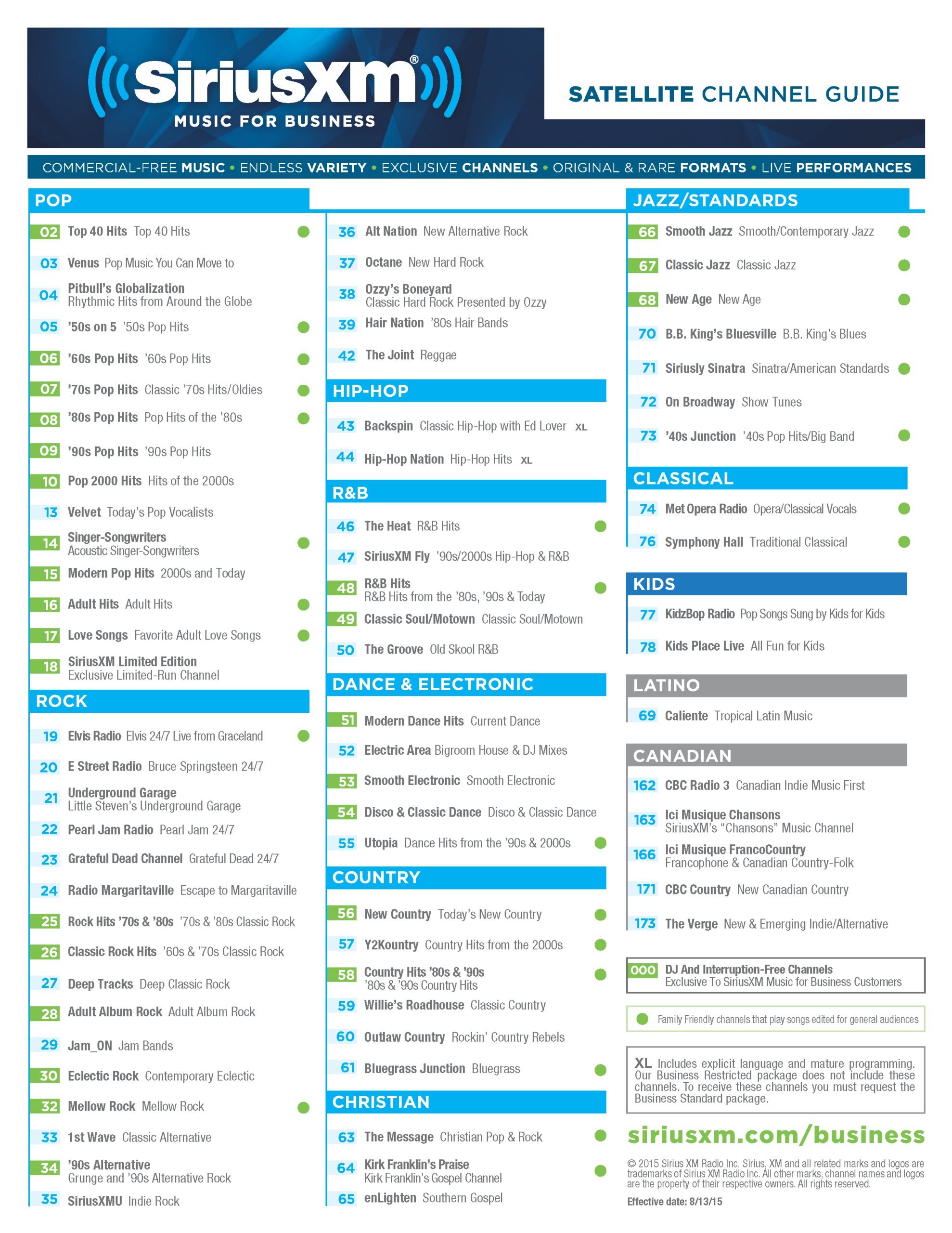 Sirius Satellite Radio Channel Guide Printable Printable Learning Cards