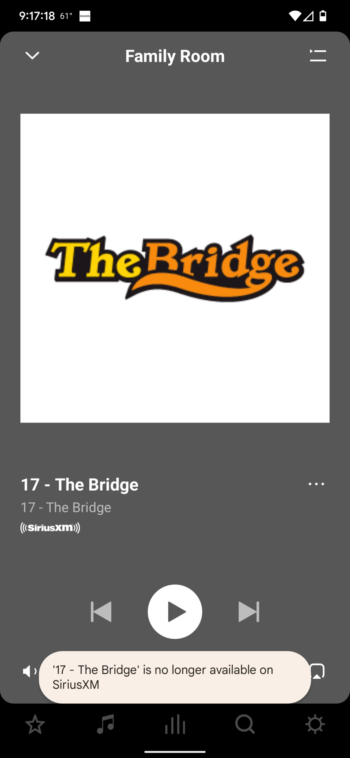 Sirius XM The Bridge Not Playing Anymore Sonos Community