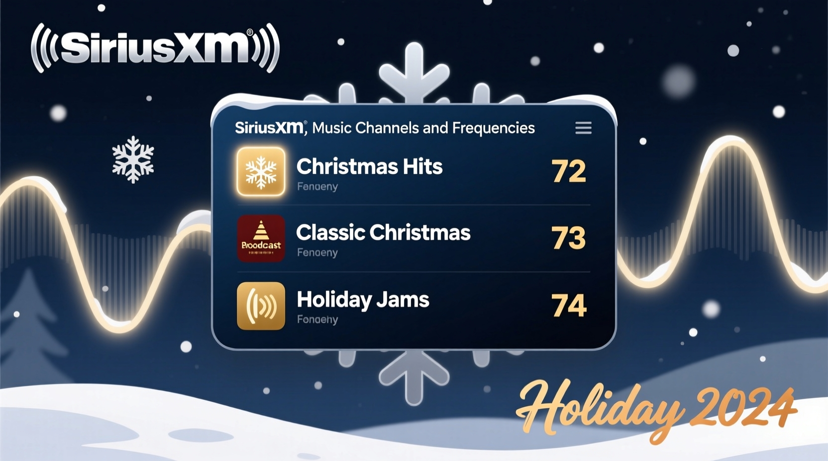 SiriusXM Christmas Music Channels And Frequencies