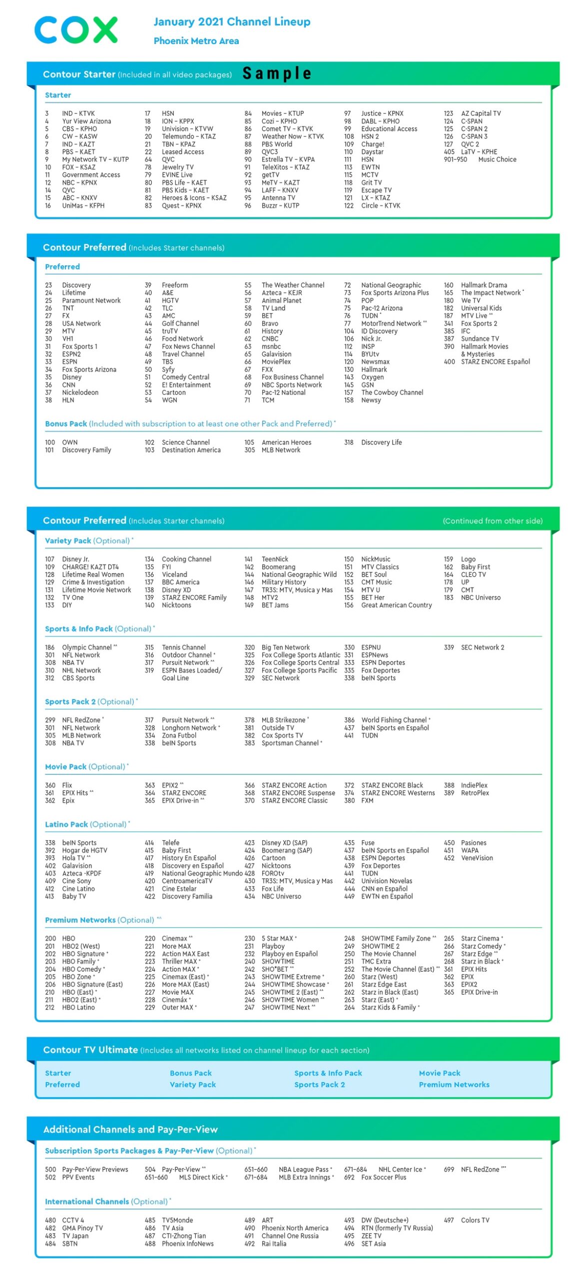 cox tv channel guide