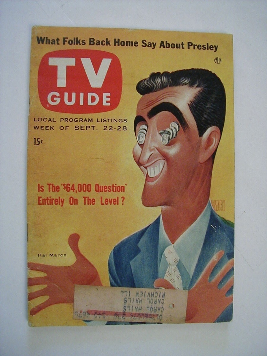 St Louis Sept 22 TV Guide 1956 Hirschfeld HAL MARCH 64 000 Question ELVIS Welk EBay