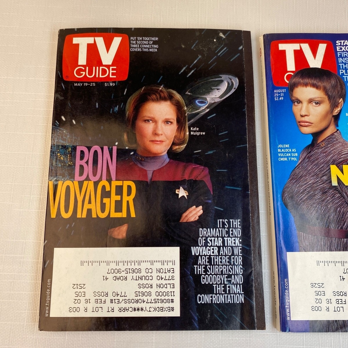 STAR TREK TV GUIDE May Aug 2001 X2 Voyager Enterprise Kate Mulgrew Scott Bakula EBay