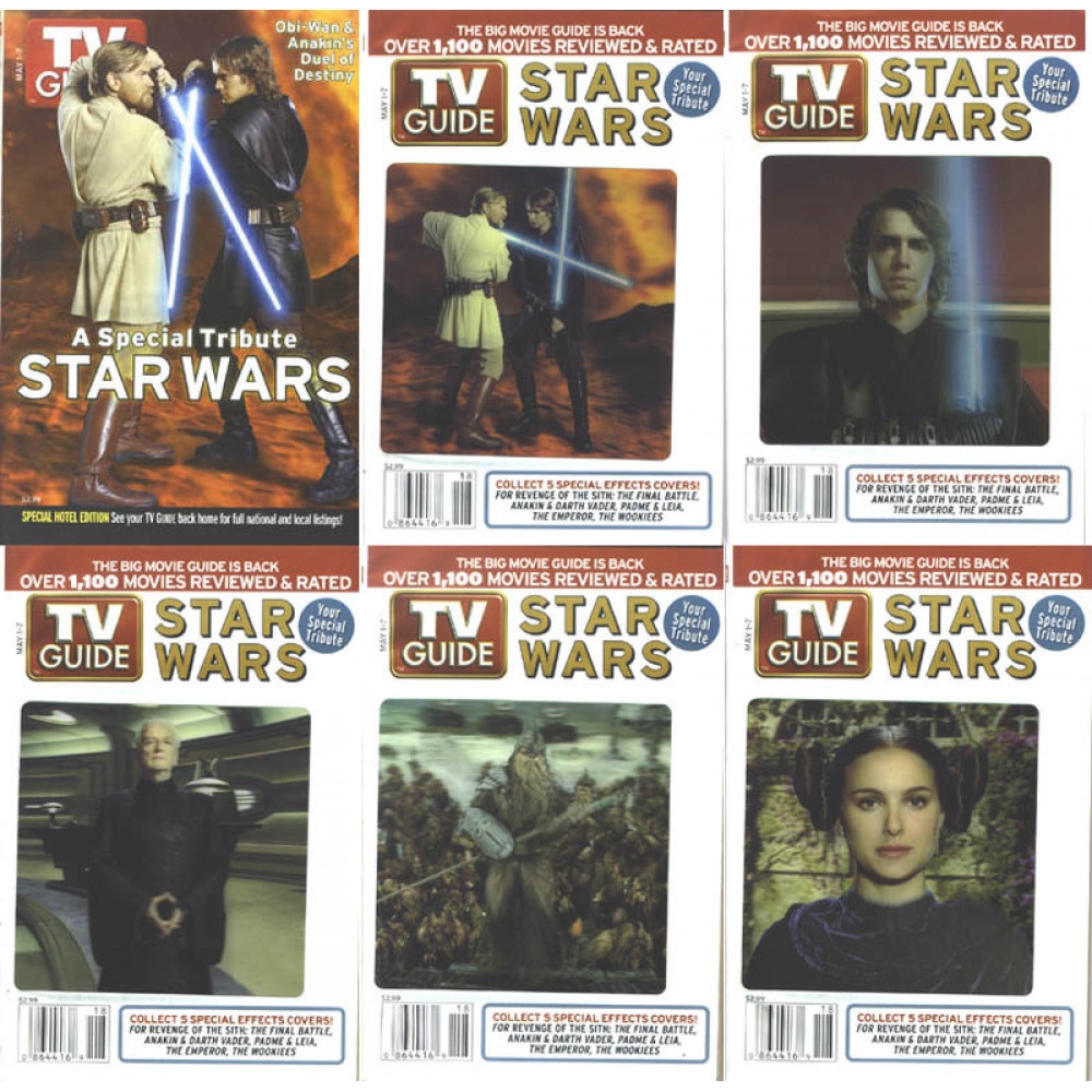 Star Wars Set Of 6 TV Guide Episode 3 Covers