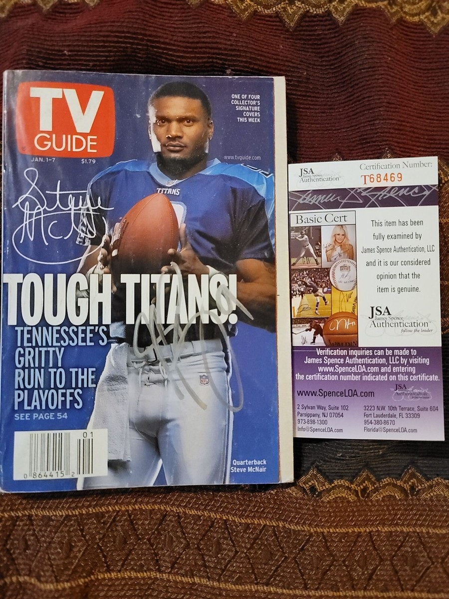 Steve McNair Signed Autograph TV Guide 2000 Tennessee Titans JSA Rare Item EBay Steve McNair Signed Autograph TV Guide 2000 Tennessee Titans JSA Rare Item EBay