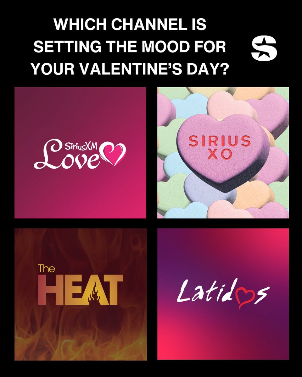 Tell Us In The Comments Which Channel Is Setting The Vibe For Your Valentine s Day SiriusXM Love Ch 708 60s 80s Love Songs SiriusXO Ch 709 90s now Love Songs Tell Us In The Comments Which Channel Is Setting The Vibe For Your Valentine s Day SiriusXM Love Ch 708 60s 80s Love Songs SiriusXO Ch 709 90s now Love Songs
