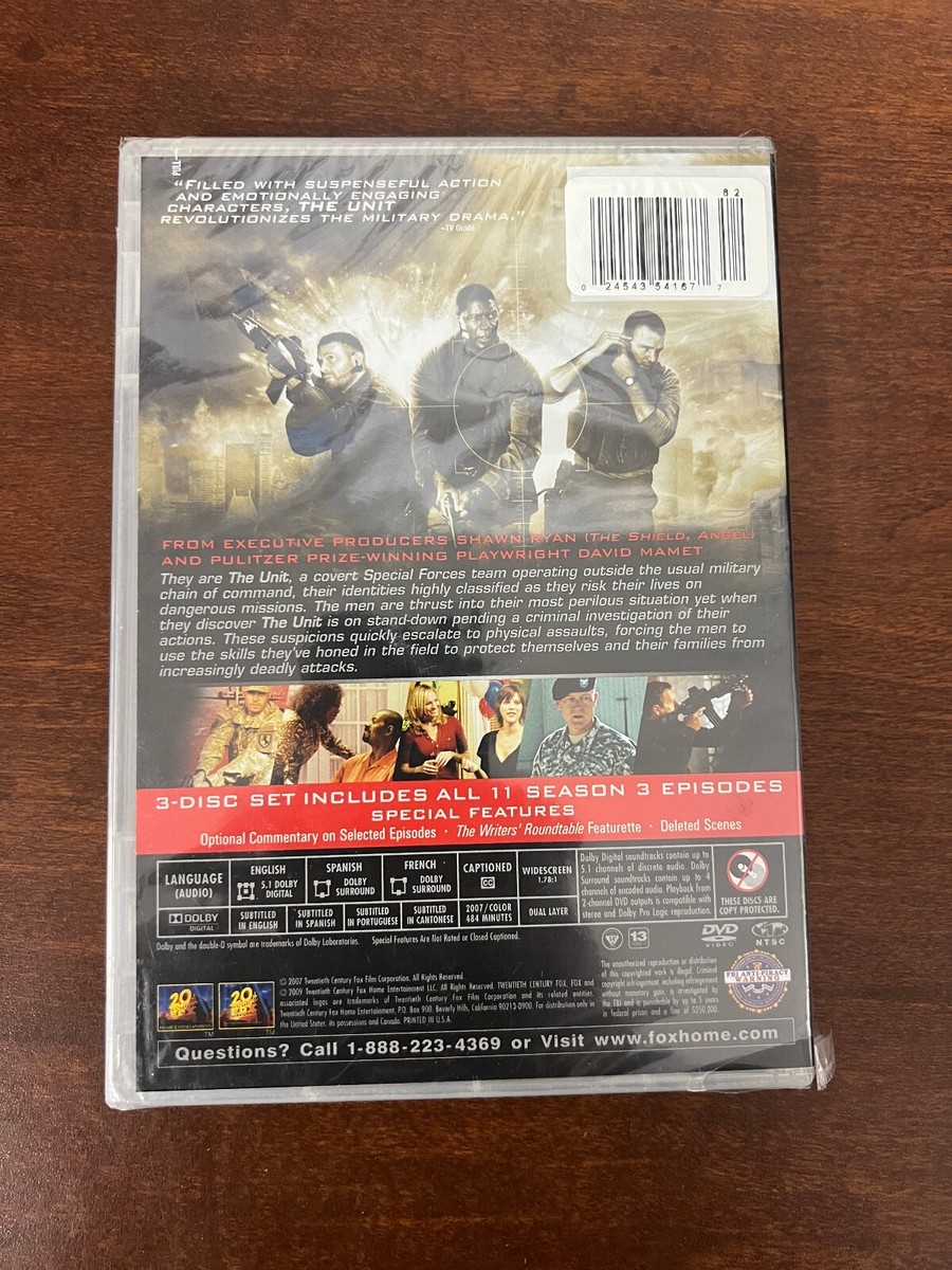 The Unit Season 3 DVD 2009 Fox NEW SEALED EBay