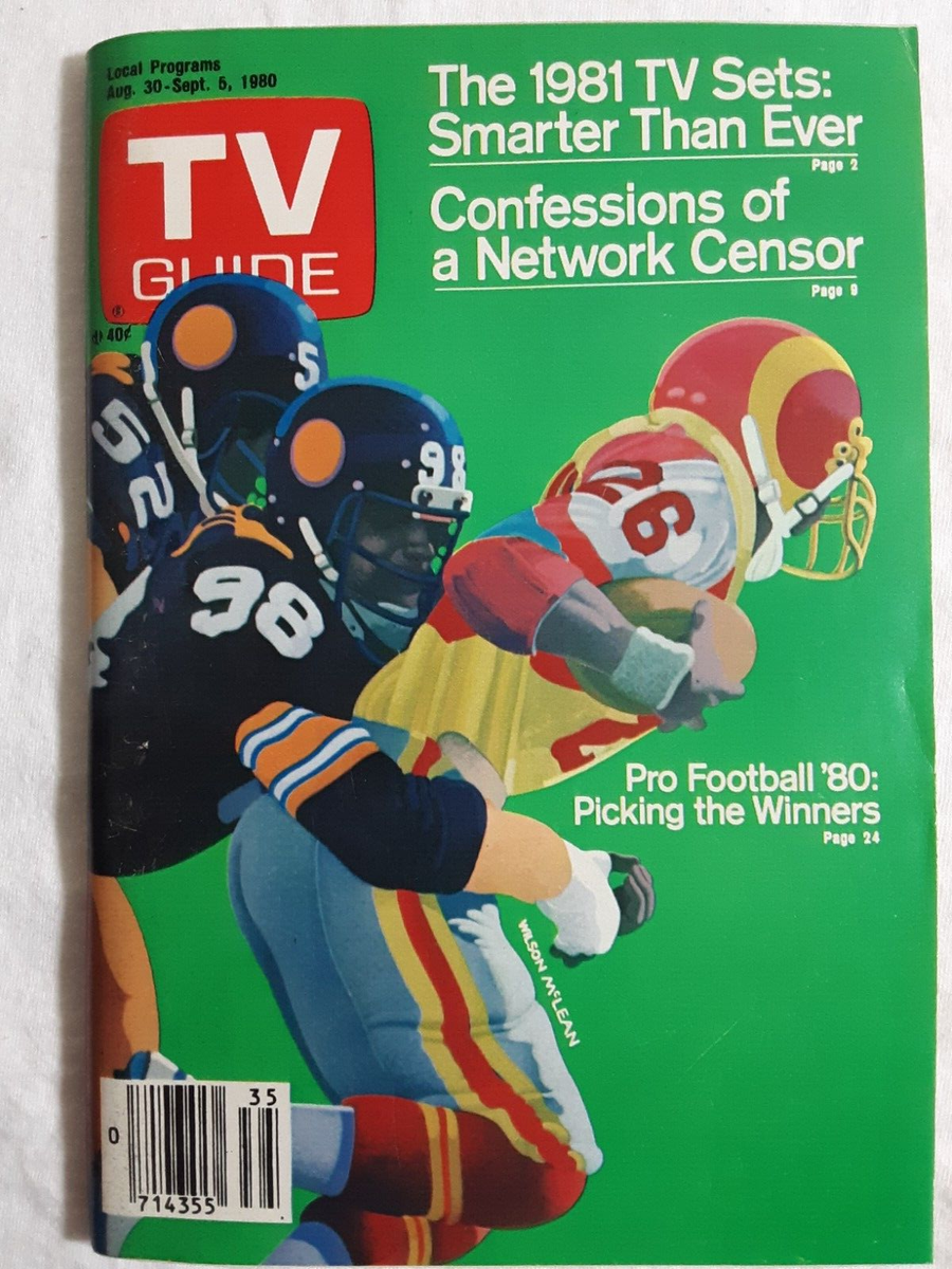 TV Guide Aug 30 Sep 5 1980 NO LABEL Detroit FREE SHIPPING Censor New TV Sets NFL EBay