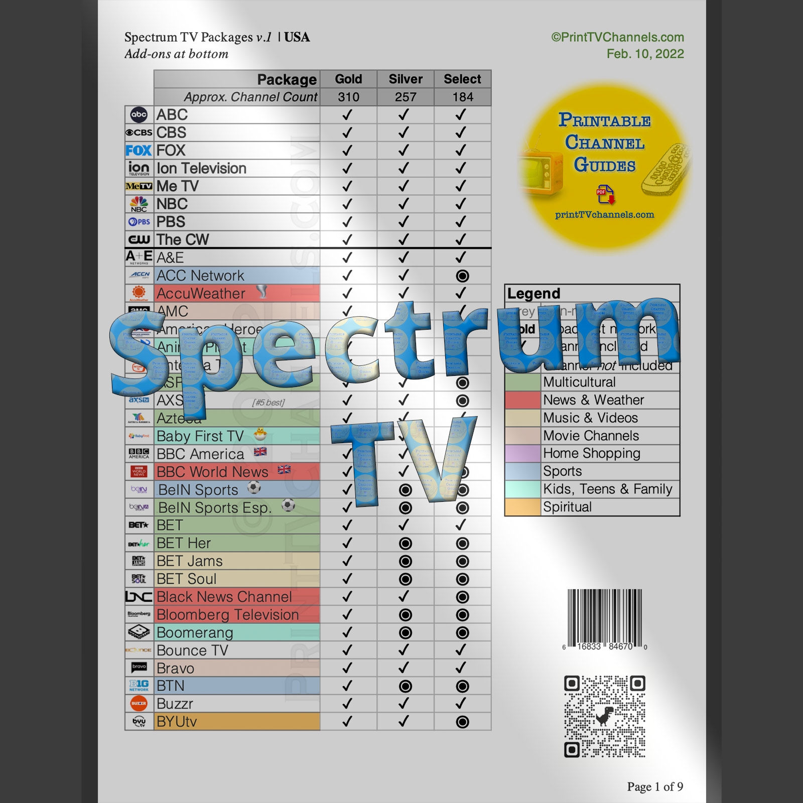 free spectrum tv guide