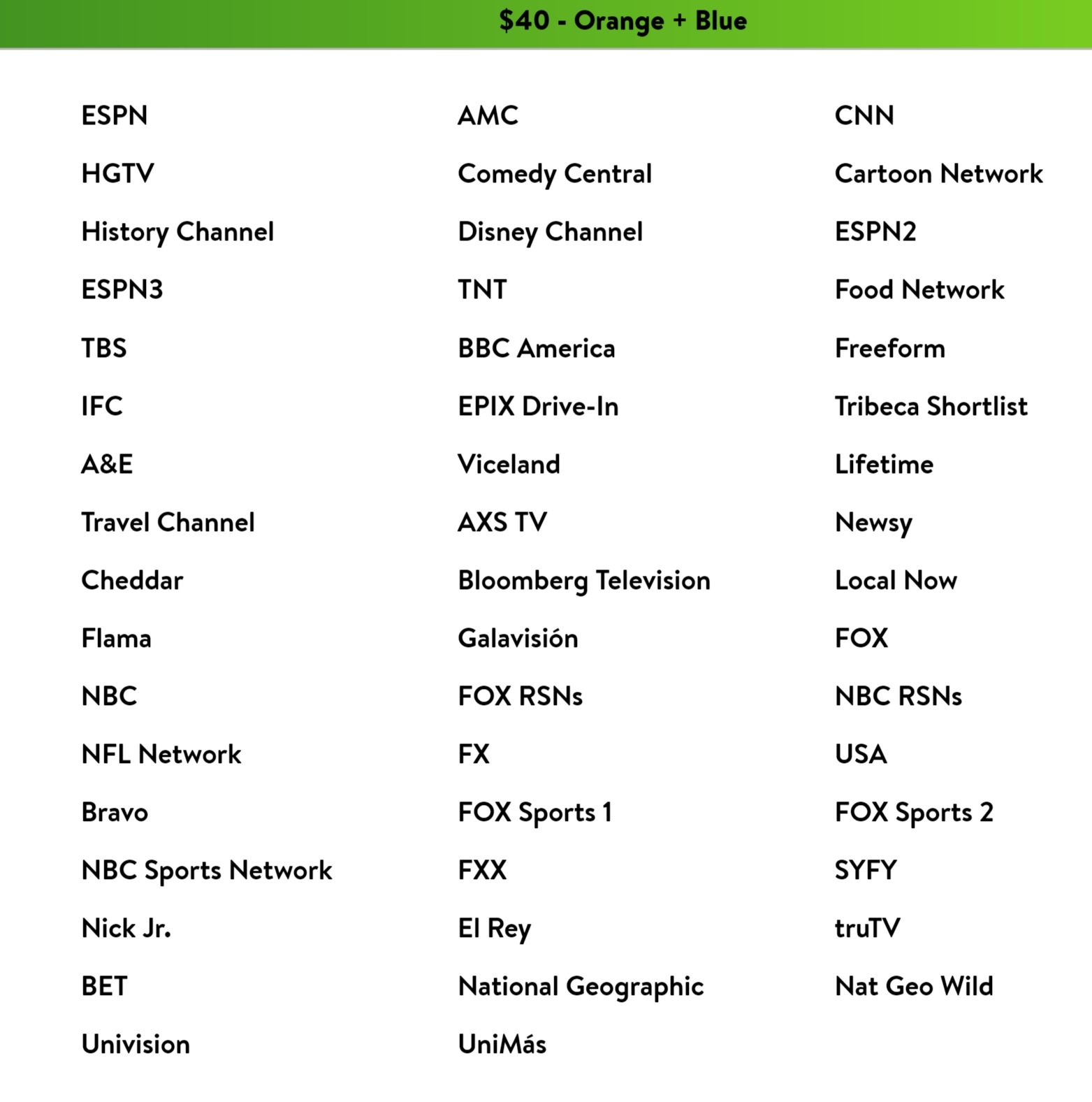 Tv Guide How To Get Local Channels On Sling Blue Channel Lineup Sling Blue Channels List