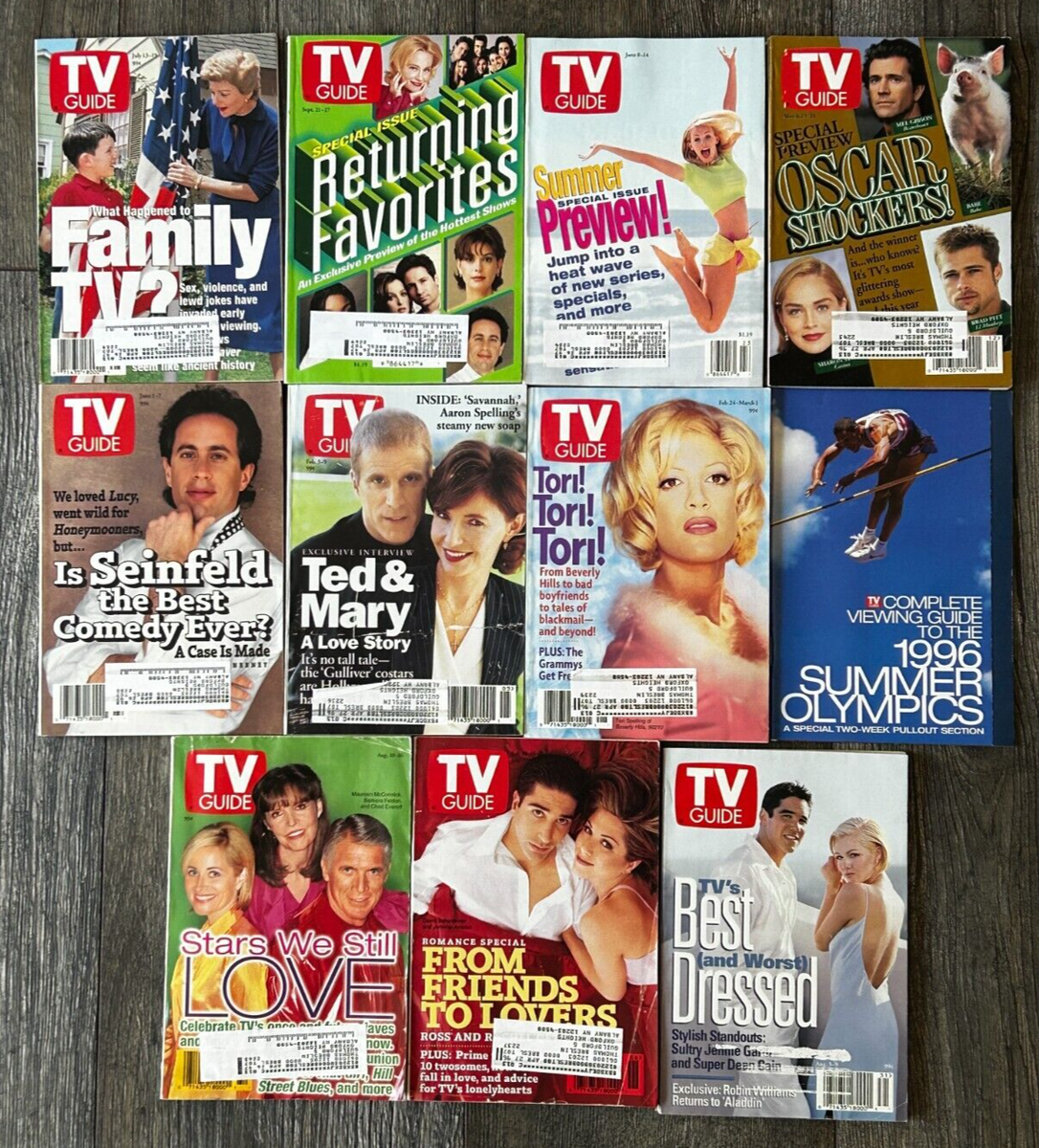 TV GUIDE Magazine 11pc Lot Collection 1996 Albany NY TV Show Movie Ad Advert EBay