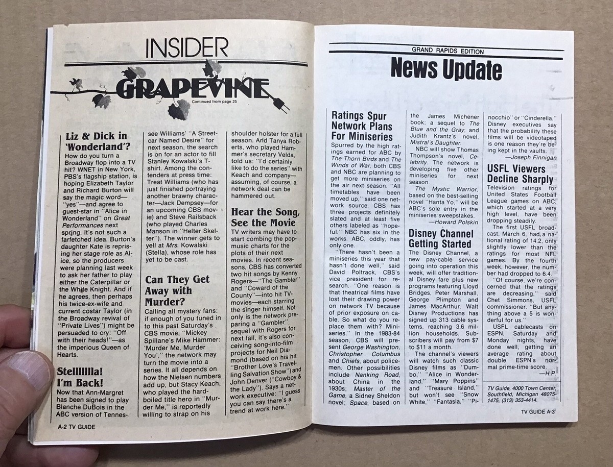 TV Guide Magazine April 1983 60 Minutes Mike Wallace Tarzan Maureen O Sullivan EBay