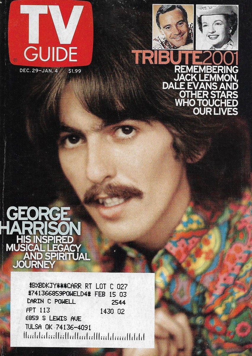 TV Guide Magazine December 29 2001 January 4 2002 George Harriston Tribute EBay