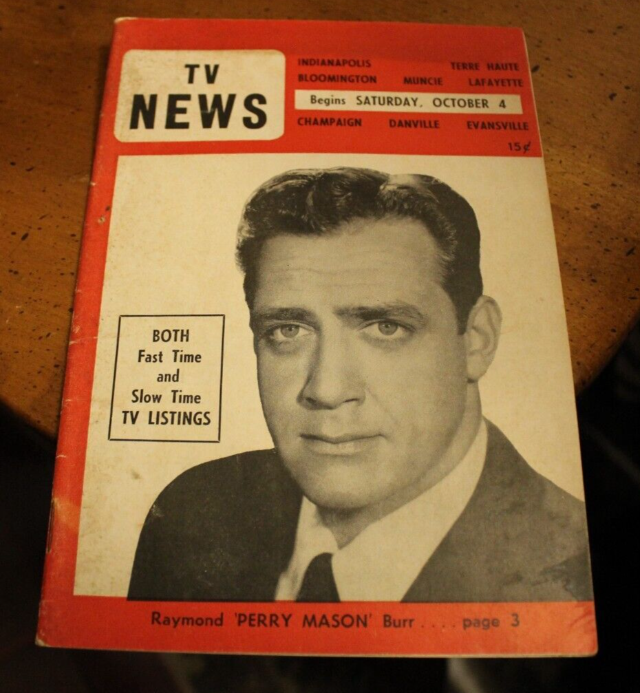 TV News Indiana Begin October 4 1958 Raymond Burr EBay