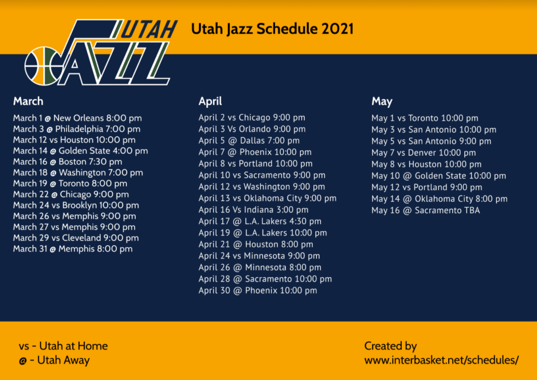 Utah Jazz Television Schedule