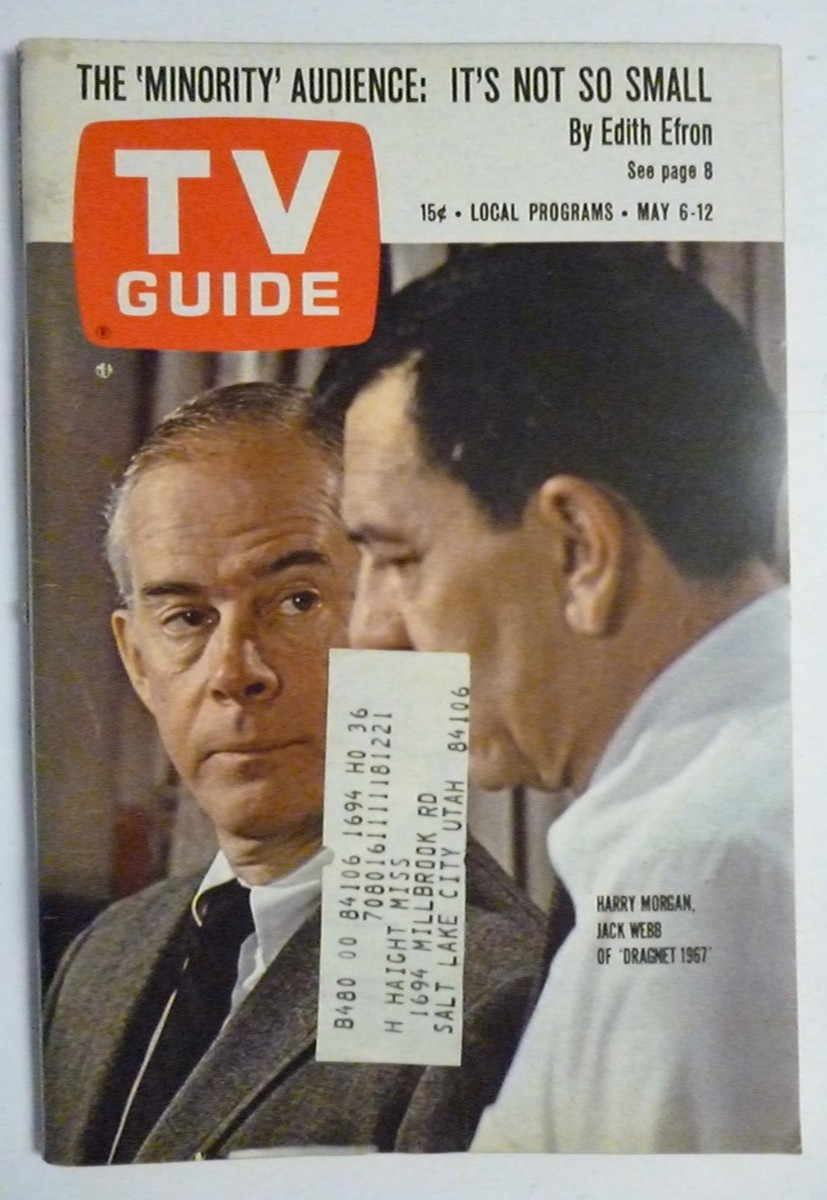 Utah May 6 1967 TV Guide DRAGNET Webb Harry Morgan John Banner Barbara Hershey EBay Utah May 6 1967 TV Guide DRAGNET Webb Harry Morgan John Banner Barbara Hershey EBay