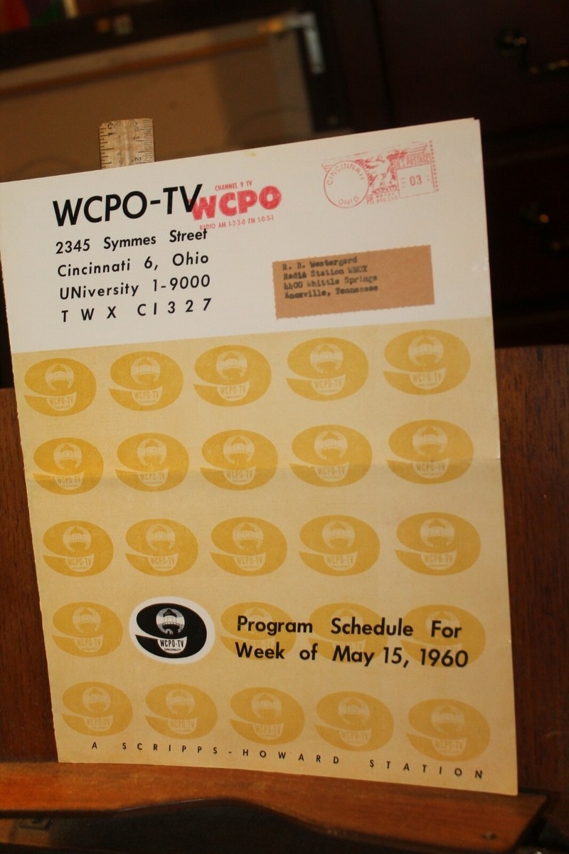 Vintage Television Program Schedule WCPO TV Cincinnati 9 ABC May 15 21 1960 EBay Vintage Television Program Schedule WCPO TV Cincinnati 9 ABC May 15 21 1960 EBay