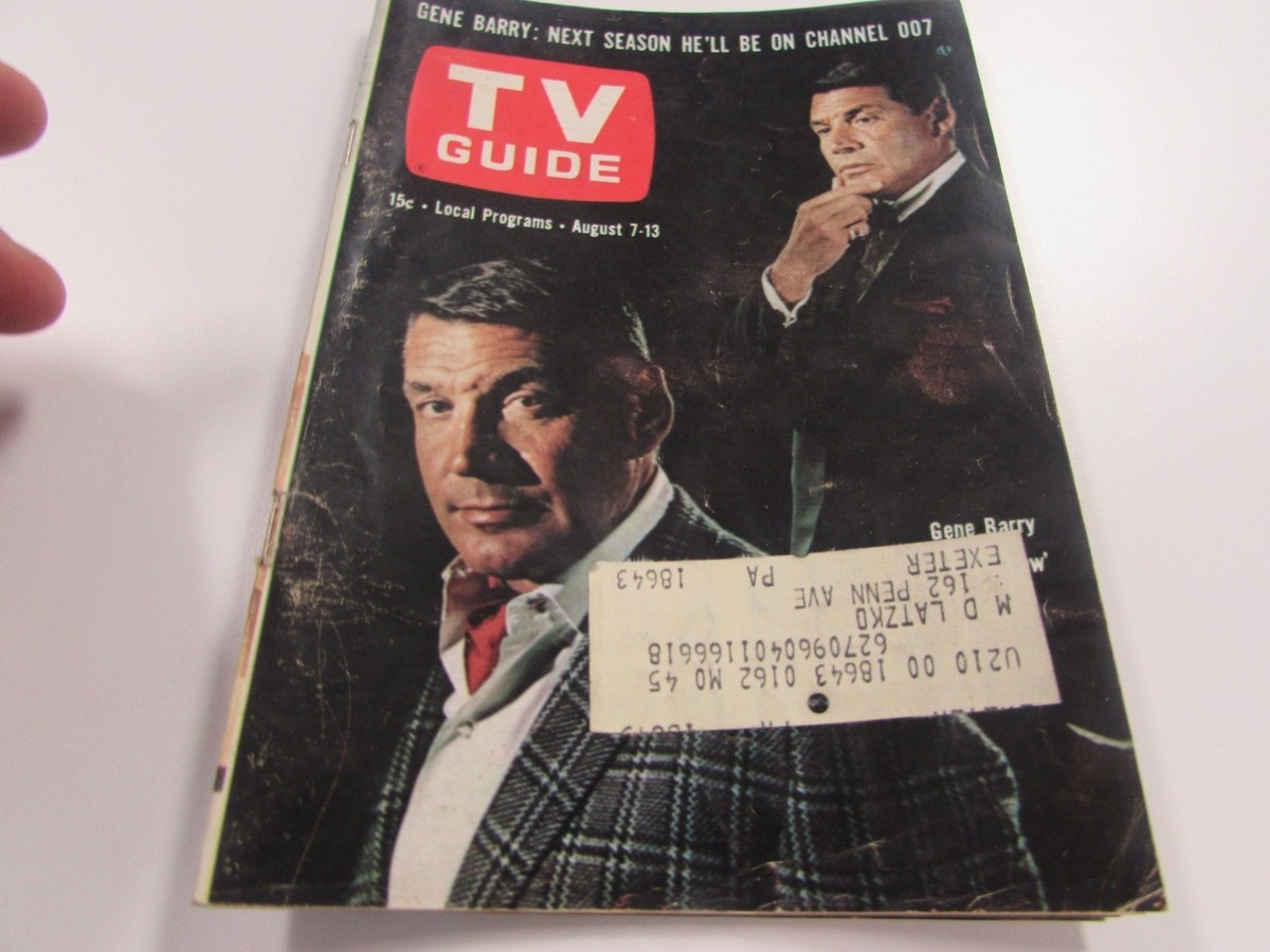 VINTAGE TV GUIDE 8 7 65 GENE BARRY COVER EXCELLENT EBay VINTAGE TV GUIDE 8 7 65 GENE BARRY COVER EXCELLENT EBay