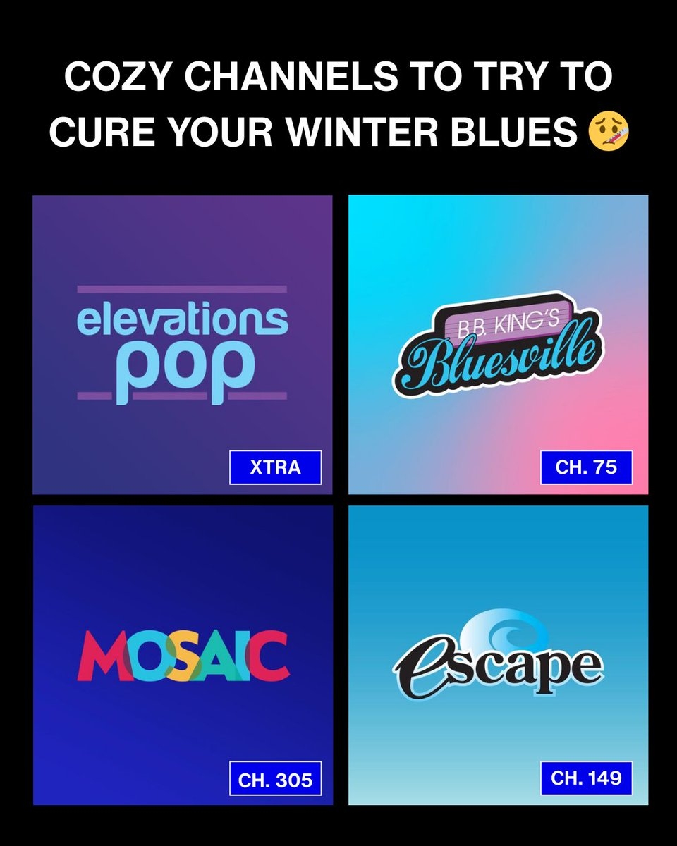 Winter Blues Consider Them Cured Turn The Dial To Comfort With These Channels Elevations Pop XTRA Soothing Piano Pop B B King s Bluesville Ch 75 Blues From Past