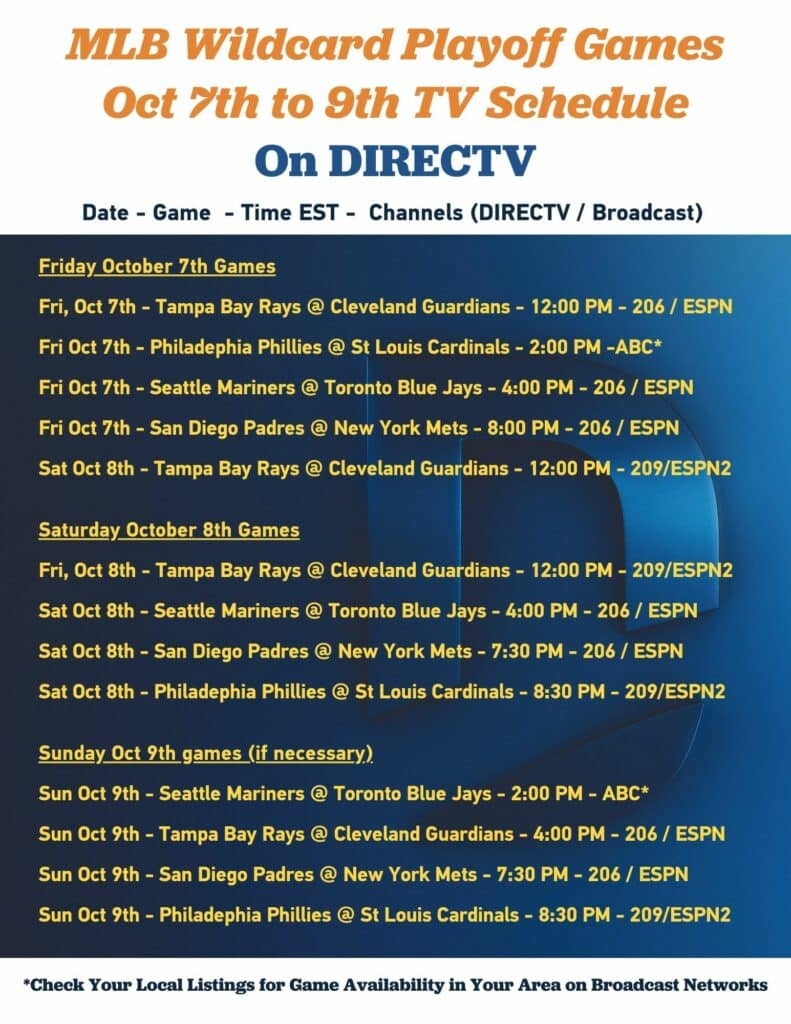 mlb channel on directv